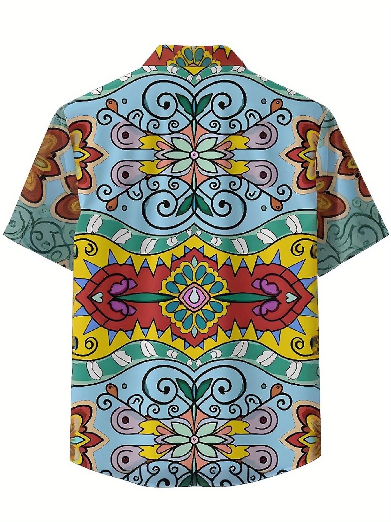 Men's Plus Size Hawaiian Shirts Floral Geometry Pattern,New in Summer Fashion Tops,Hip Hop Rock Streetwear