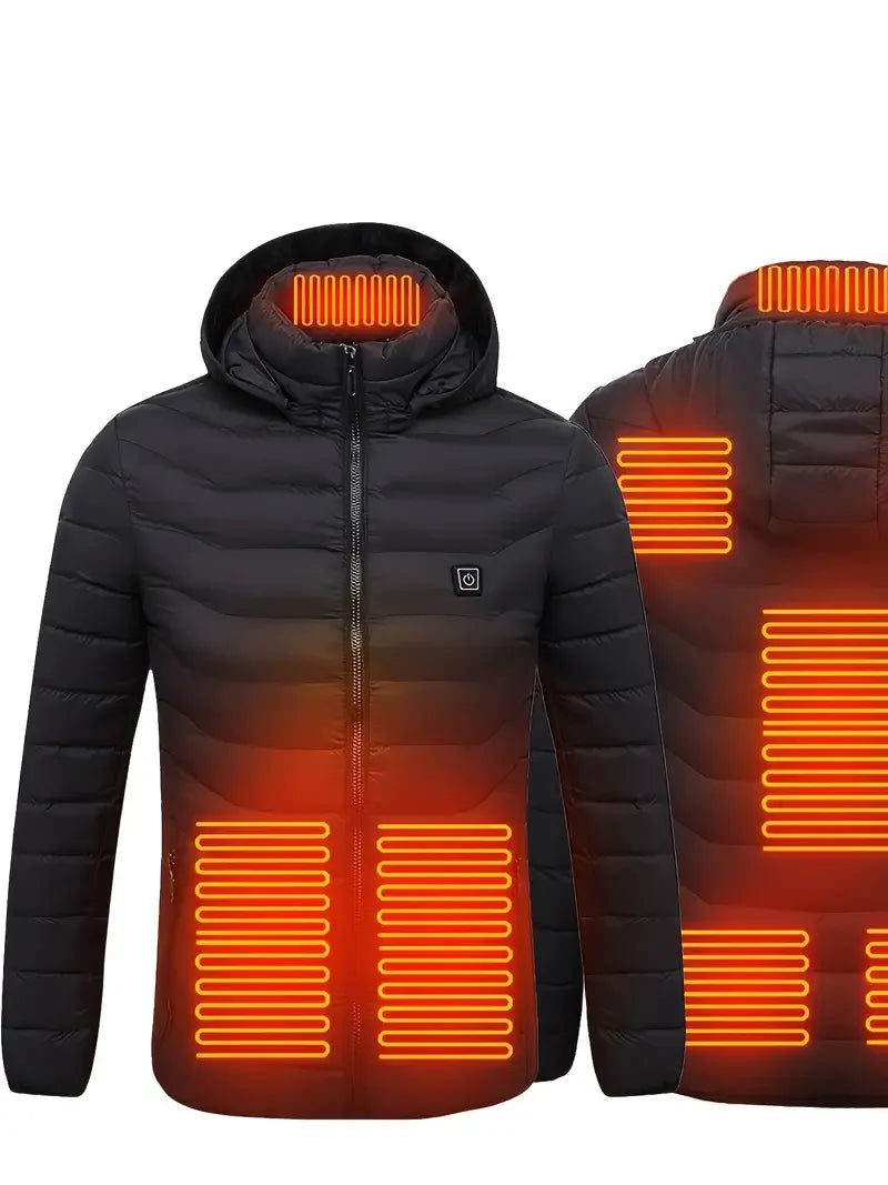 Men's and Women's Intelligent 8-Zone Heating, V-neck Hooded Lightweight Insulation Jacket (Does Not Include Portable Charger and