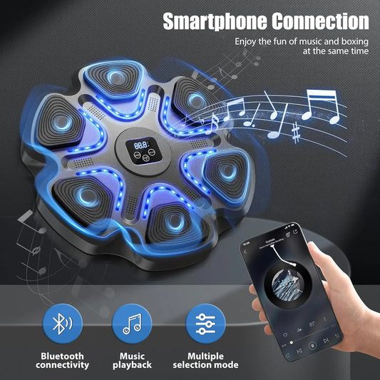 OEM Home Electronic Music Boxing Machine With 6 Lights Connection Wall Mounted Boxing Equipment Punch Force Tester