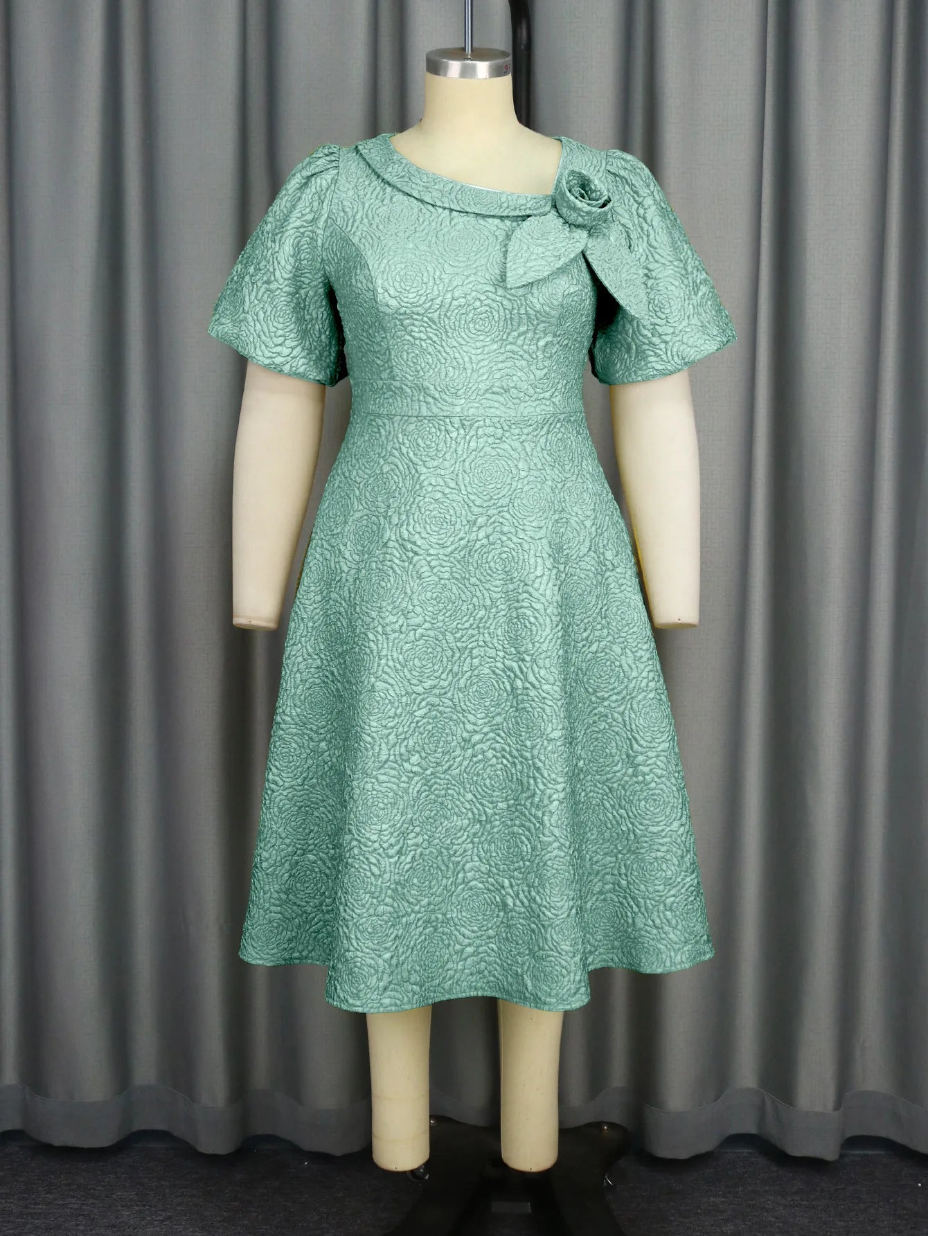 Spring Summer plus Size Jacquard Dress A-Line Fashion Party Banquet Temperament 2025 New Arrivals