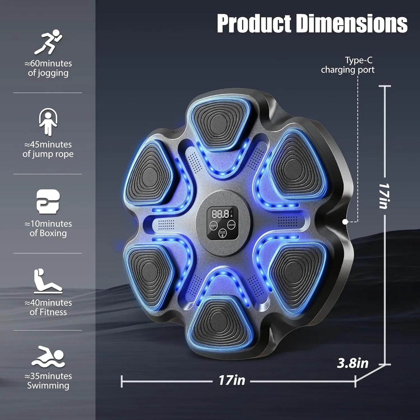 OEM Home Electronic Music Boxing Machine With 6 Lights Connection Wall Mounted Boxing Equipment Punch Force Tester