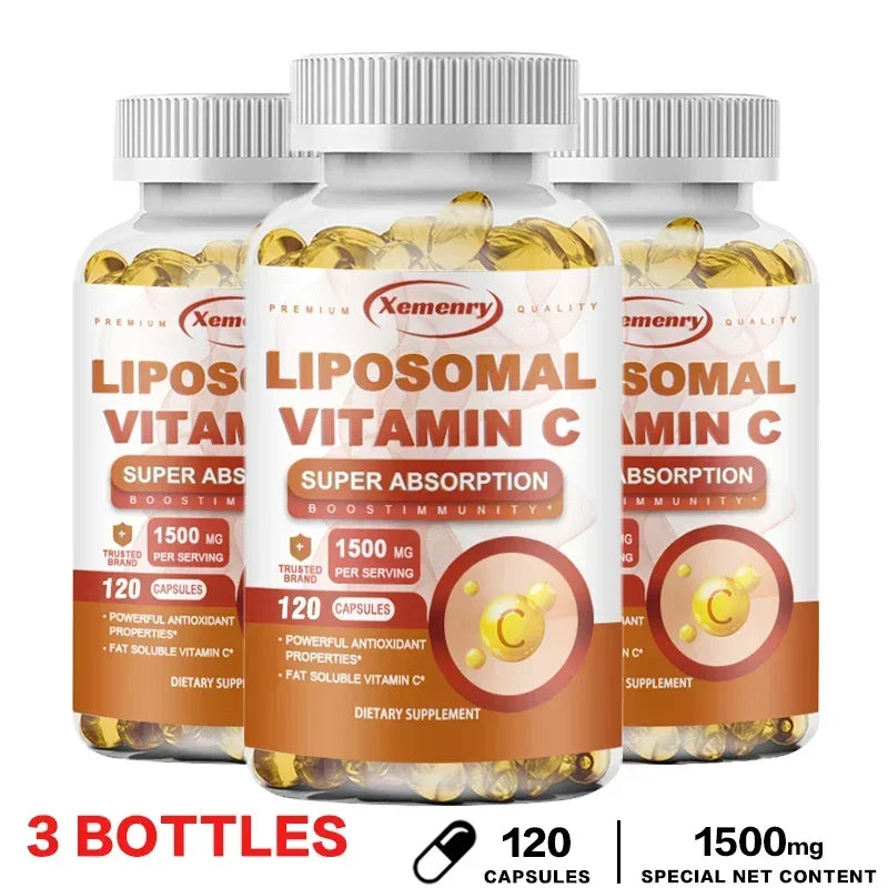 Liposomal Vitamin C Capsules - Powerful Antioxidant, Promotes Collagen Production, Skin Glow, Supports Heart, Immune Health