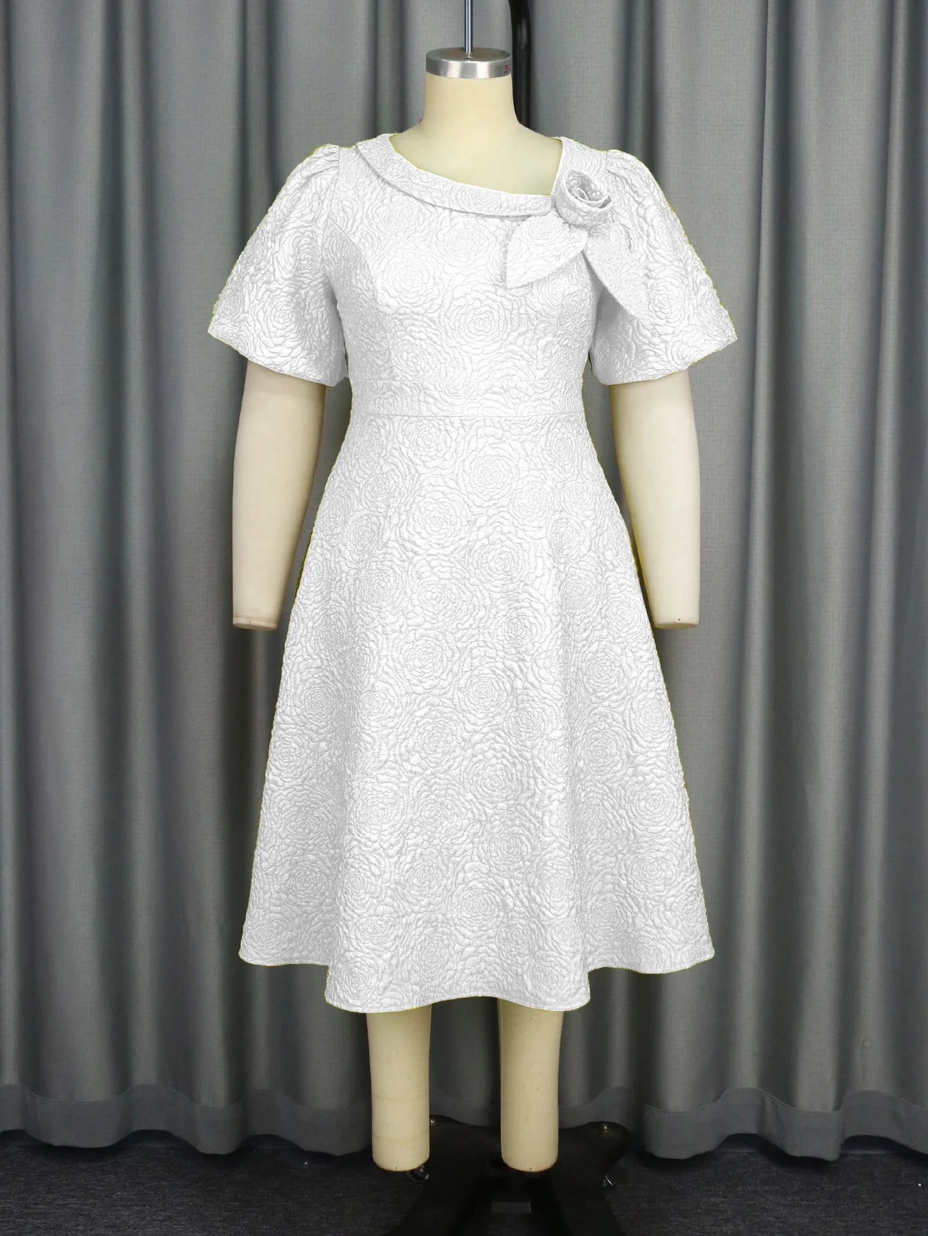 Spring Summer plus Size Jacquard Dress A-Line Fashion Party Banquet Temperament 2025 New Arrivals