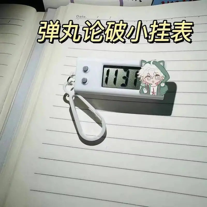 Anime Danganronpa Nanami Chiaki Nagito Komaeda Cosplay Desk Digital Clock Student Electronic Watches School Bag Ornaments