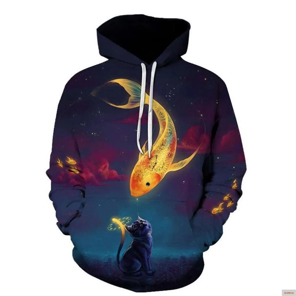 2025 Autumn Men's Stylish Casual Hooded Sports Sweatshirt, 3D Cute Snowman Print Daily Comfortable Loose-Fitting Sports Top