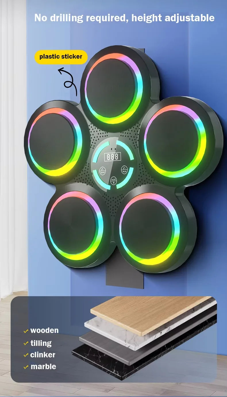 Electronic Punching Trainer Music Boxing Wall Mounted Smart Music Boxing Machine for Home and Gym