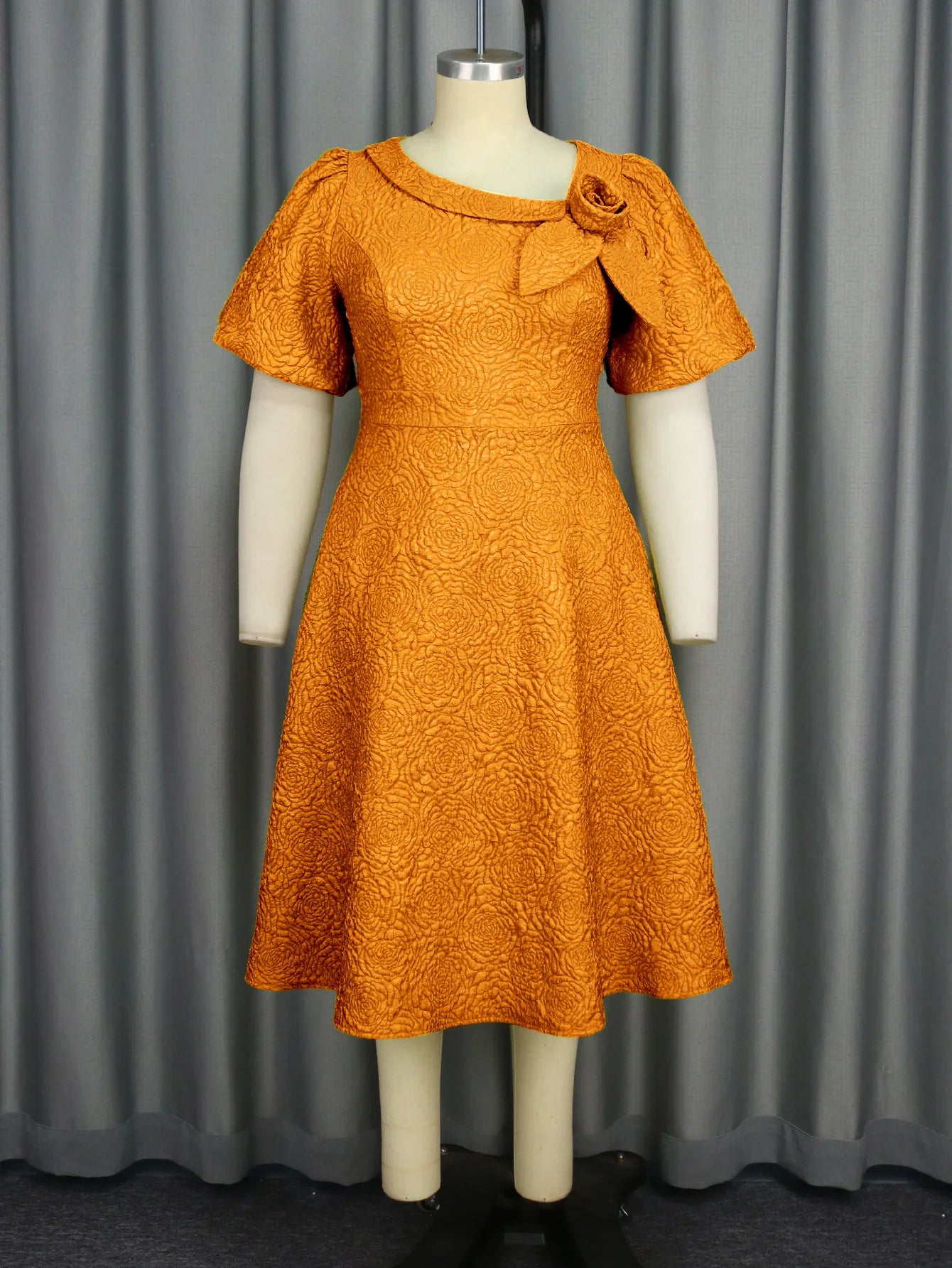 Spring Summer plus Size Jacquard Dress A-Line Fashion Party Banquet Temperament 2025 New Arrivals