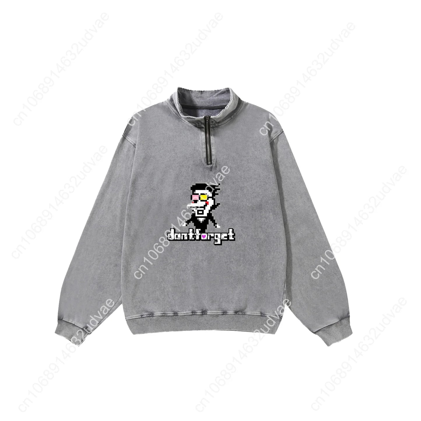 Deltarune Spamton Undertale Retro Sweatshirt Man Woman Teenager Vintage Pullover Half Zipper Sweat Shirt Custom Sleeved Tshirt