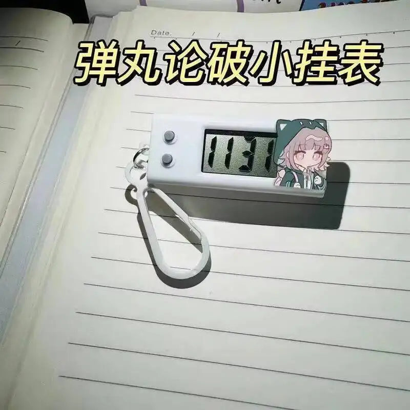 Anime Danganronpa Nanami Chiaki Nagito Komaeda Cosplay Desk Digital Clock Student Electronic Watches School Bag Ornaments