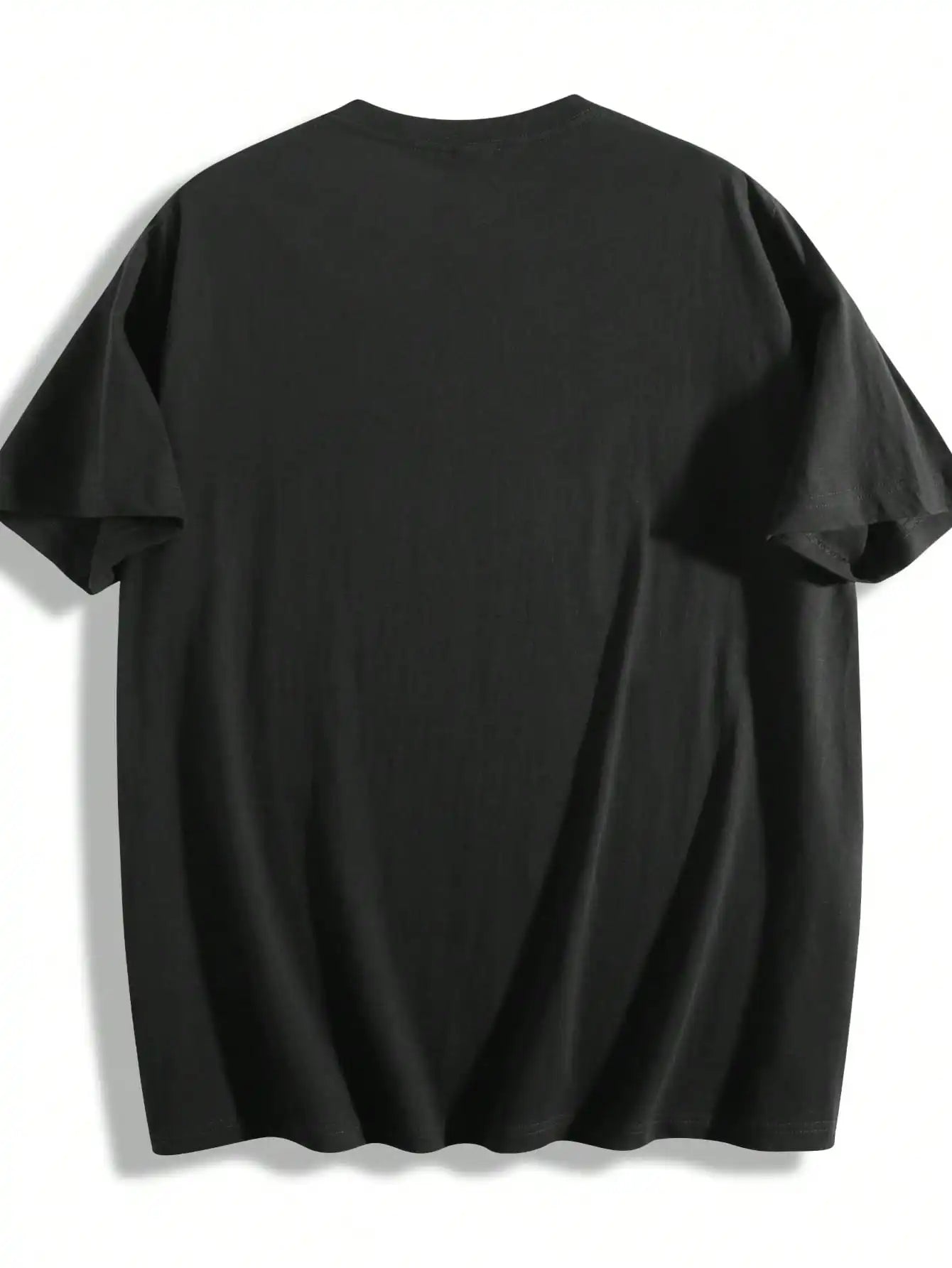 Plus Size Black Short Sleeve T-Shirt With“Group Hug” Cartoon Pattern Suitable for Outdoor Leisure Wear in Summer