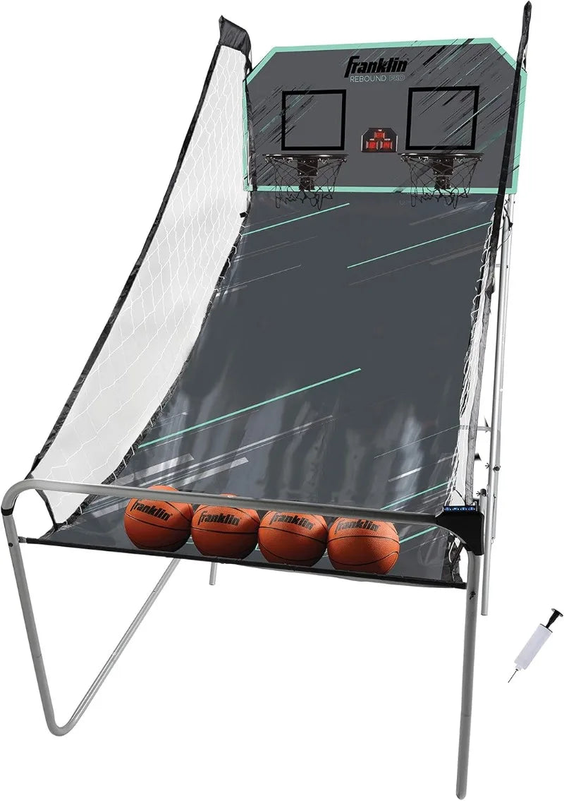 Franklin Sports Indoor Double Basketball Hoop Game - Electronic Scoreboard + 4 Basketballs - 2 Player Shooting Arcade