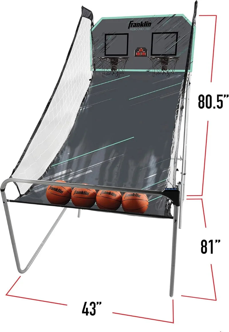 Franklin Sports Indoor Double Basketball Hoop Game - Electronic Scoreboard + 4 Basketballs - 2 Player Shooting Arcade