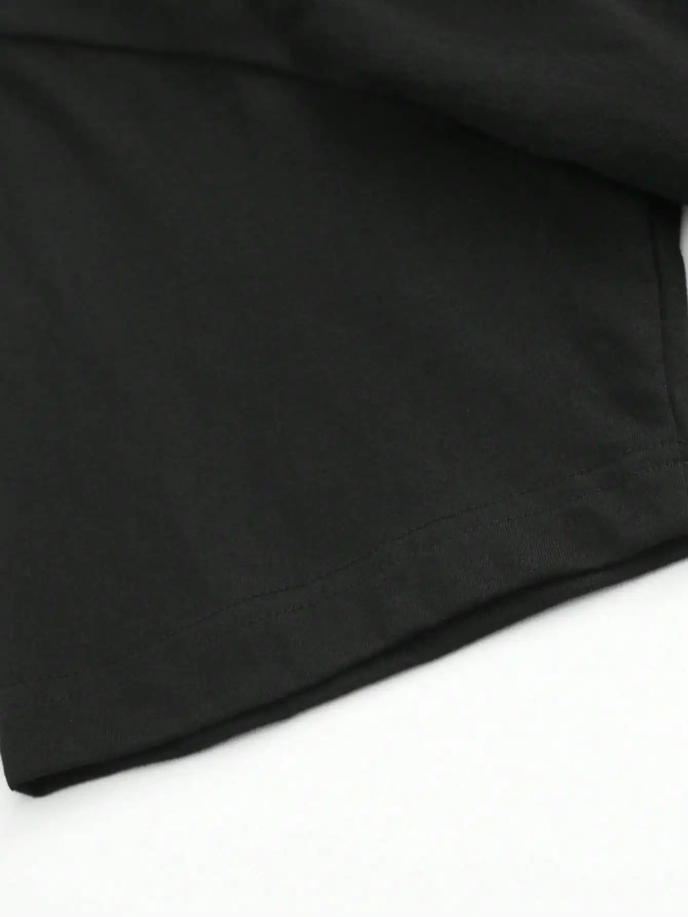 Plus Size Black Short Sleeve T-Shirt With“Group Hug” Cartoon Pattern Suitable for Outdoor Leisure Wear in Summer
