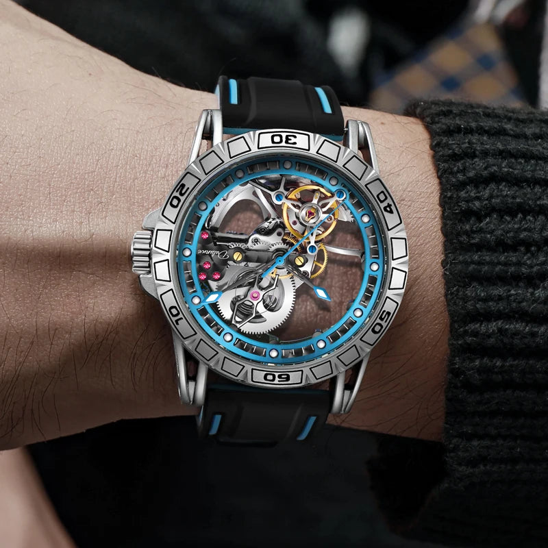 New Watches Mens Top Brand Luxury Automatic Mechanical Clock Casual Tourbillon Men Watch Sport Waterproof relogios masculino
