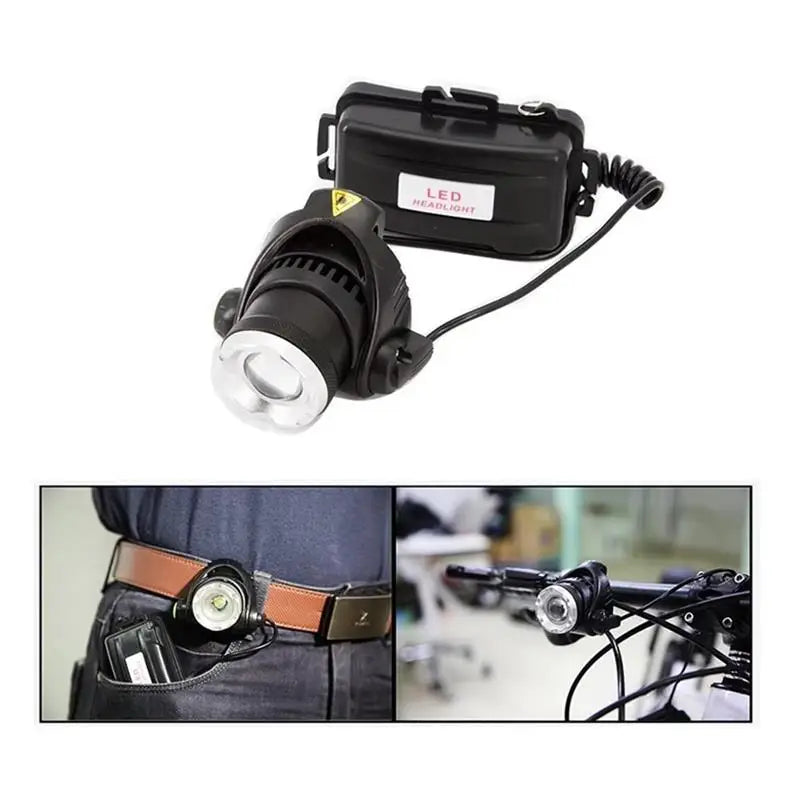 Super Bright Powerful LED Fishing Headlamp 3 Lighting Modes Rechargeable Telescopic Zoom Flashlight Camping Bicycle Torch