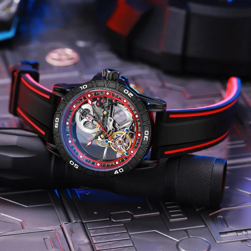 New Watches Mens Top Brand Luxury Automatic Mechanical Clock Casual Tourbillon Men Watch Sport Waterproof relogios masculino