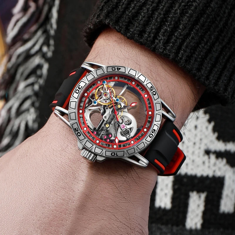 New Watches Mens Top Brand Luxury Automatic Mechanical Clock Casual Tourbillon Men Watch Sport Waterproof relogios masculino