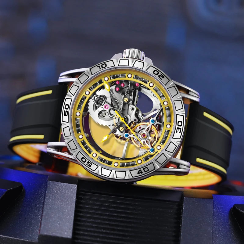 New Watches Mens Top Brand Luxury Automatic Mechanical Clock Casual Tourbillon Men Watch Sport Waterproof relogios masculino