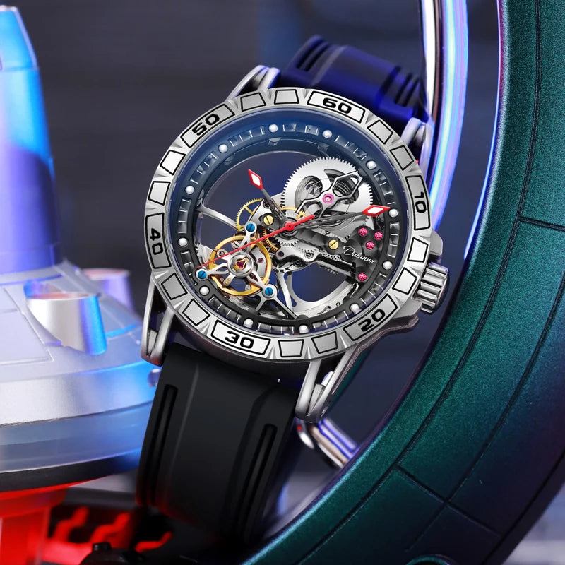 New Watches Mens Top Brand Luxury Automatic Mechanical Clock Casual Tourbillon Men Watch Sport Waterproof relogios masculino