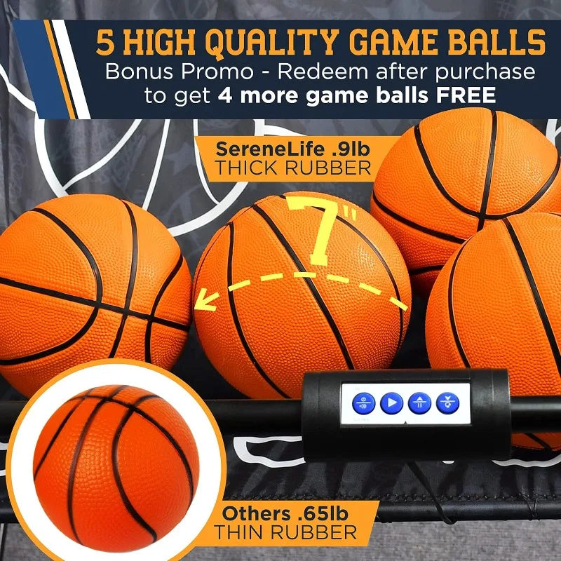 SereneLife Dual Hoop Basketball Shootout Indoor Home Arcade Room Game with Electronic LED Double Basketball Shot Scoreboard
