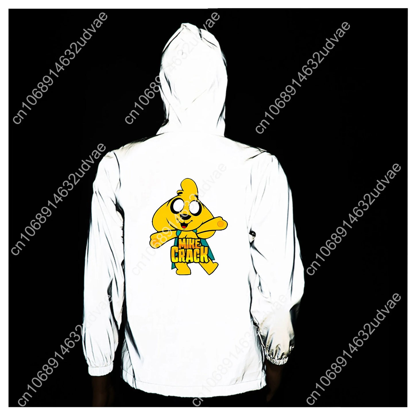 Mikecracks Reflective Jacket Mens Womens Coat Hooded Windbreaker Runing Pocket Jackets Cycling Hiking Zipper Customized Hoodie