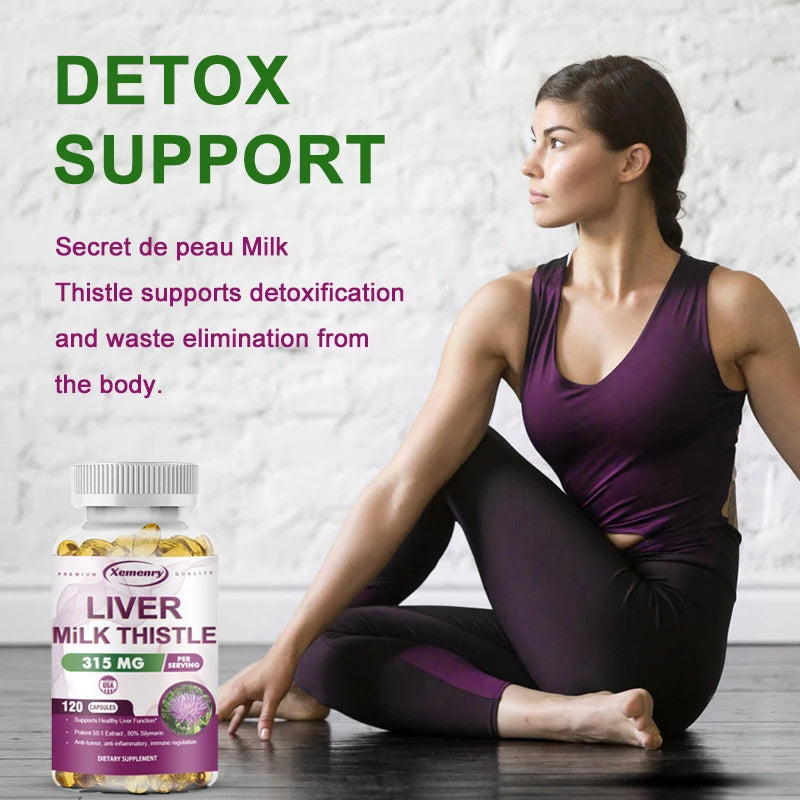 Milk Thistle Liver Capsules 315Mg - Promotes Energy Production, Liver Health, Digestive Health, and Strengthens Immunity