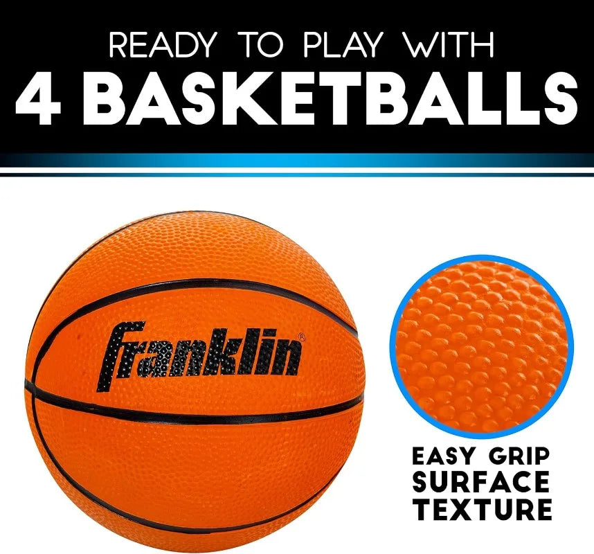 Franklin Sports Indoor Double Basketball Hoop Game - Electronic Scoreboard + 4 Basketballs - 2 Player Shooting Arcade