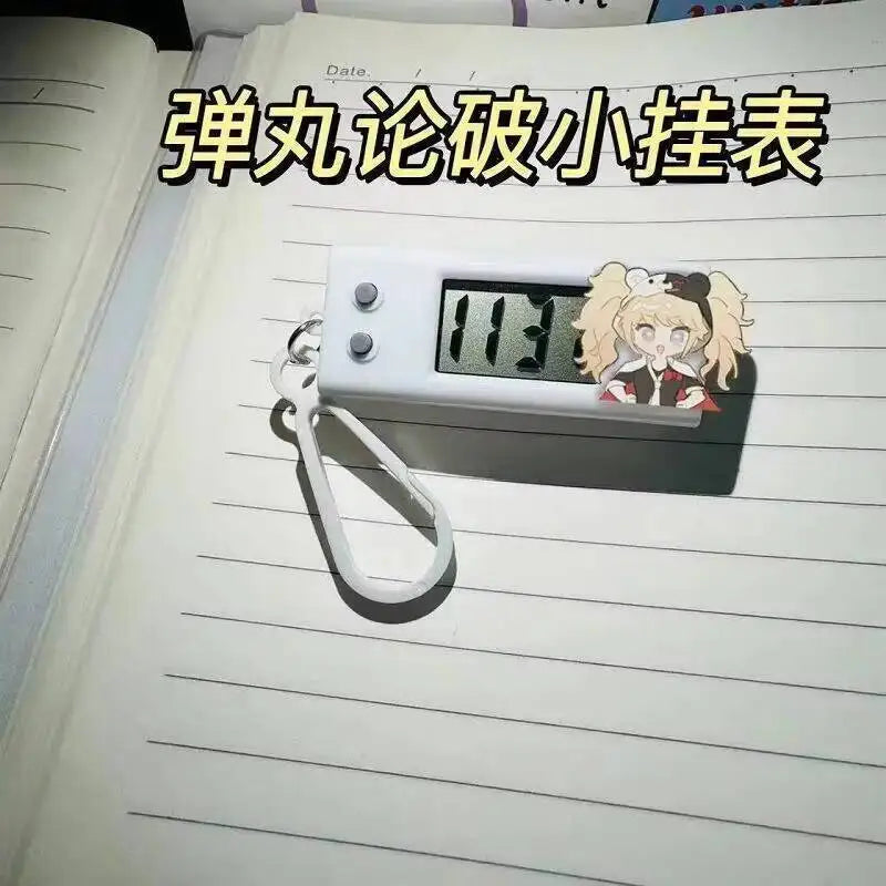 Anime Danganronpa Nanami Chiaki Nagito Komaeda Cosplay Desk Digital Clock Student Electronic Watches School Bag Ornaments