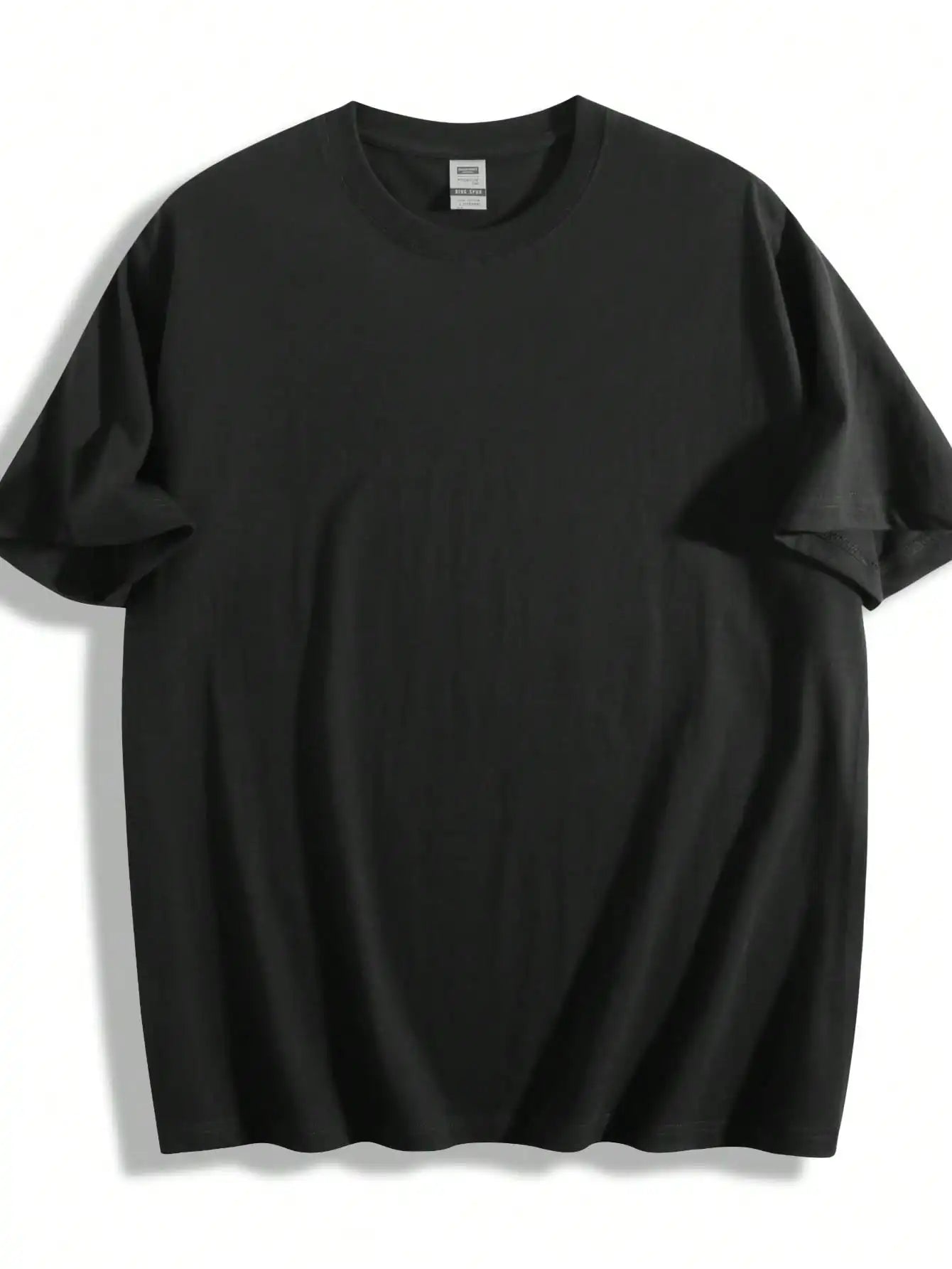 Plus Size Black Short Sleeve T-Shirt With“Group Hug” Cartoon Pattern Suitable for Outdoor Leisure Wear in Summer