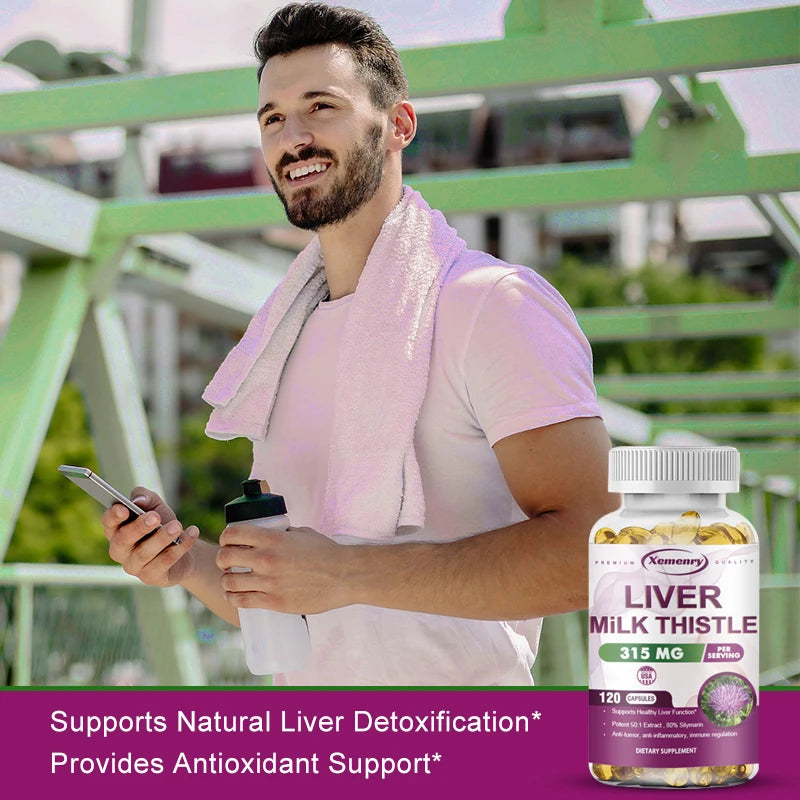 Milk Thistle Liver Capsules 315Mg - Promotes Energy Production, Liver Health, Digestive Health, and Strengthens Immunity