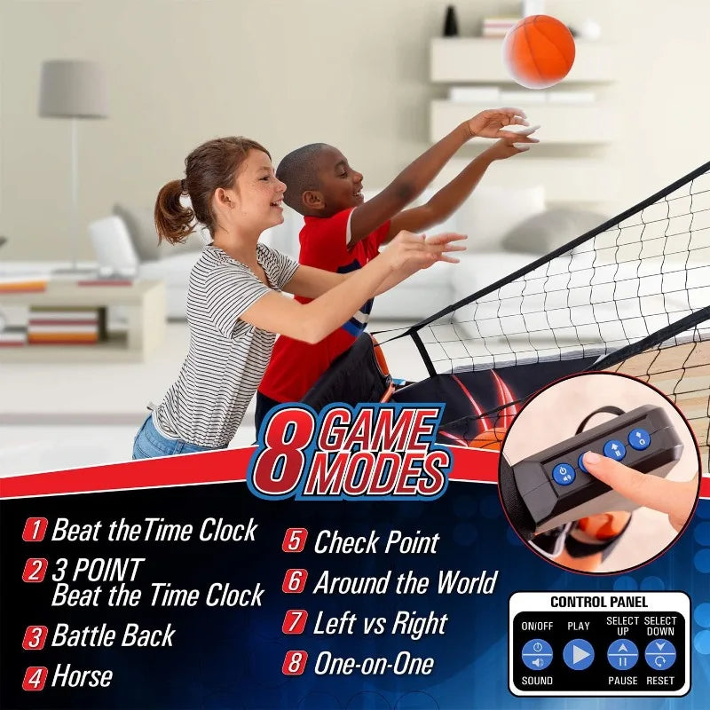 Deco Home Arcade Basketball Game with Dual Rim Backboard, Includes Electronic Tracking LED Scoreboard with 8 Game Modes